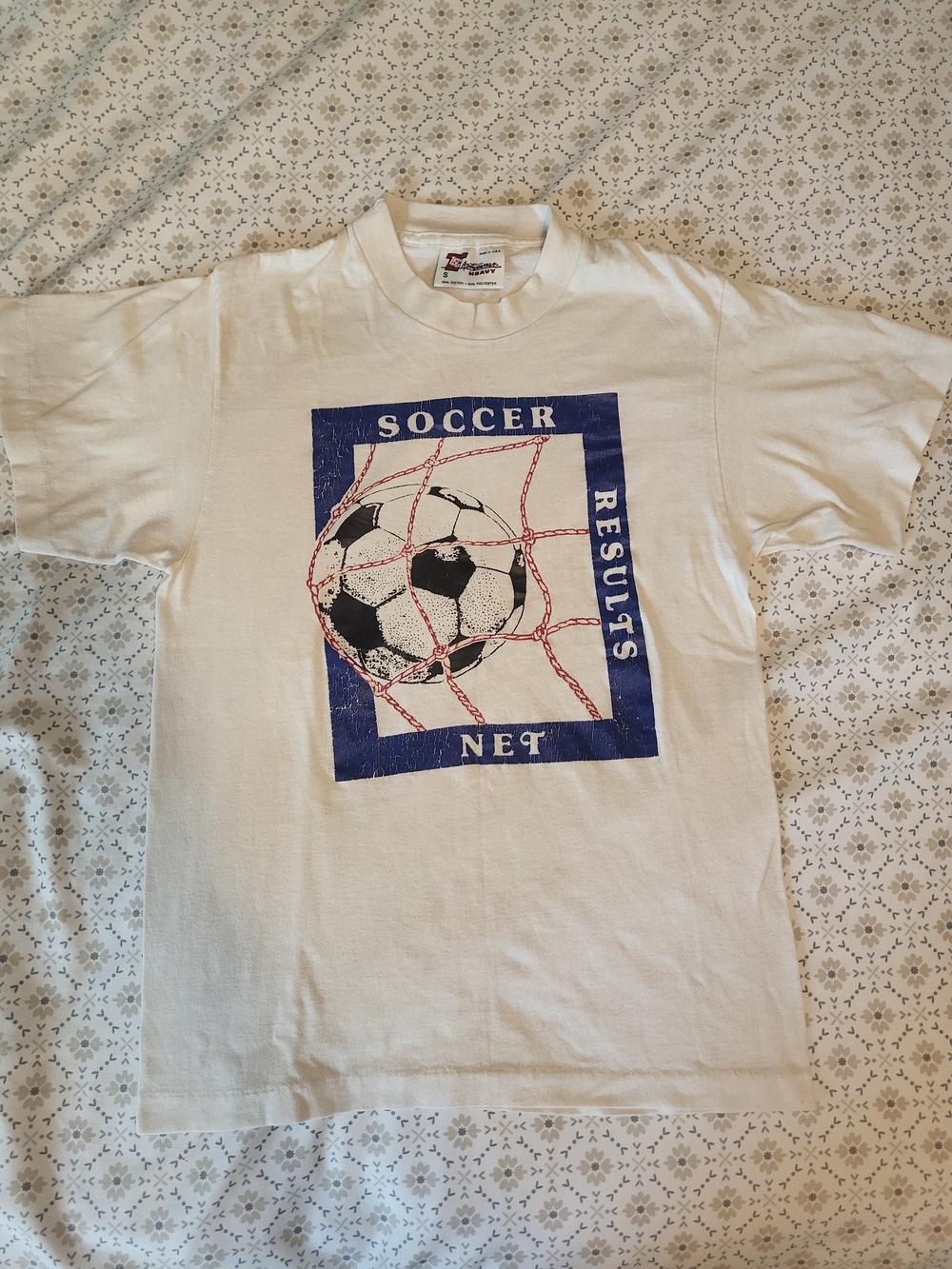Vintage Soccer Net Graphic Tee - White